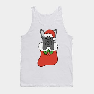 Christmas Black French Bulldog Stocking Tank Top